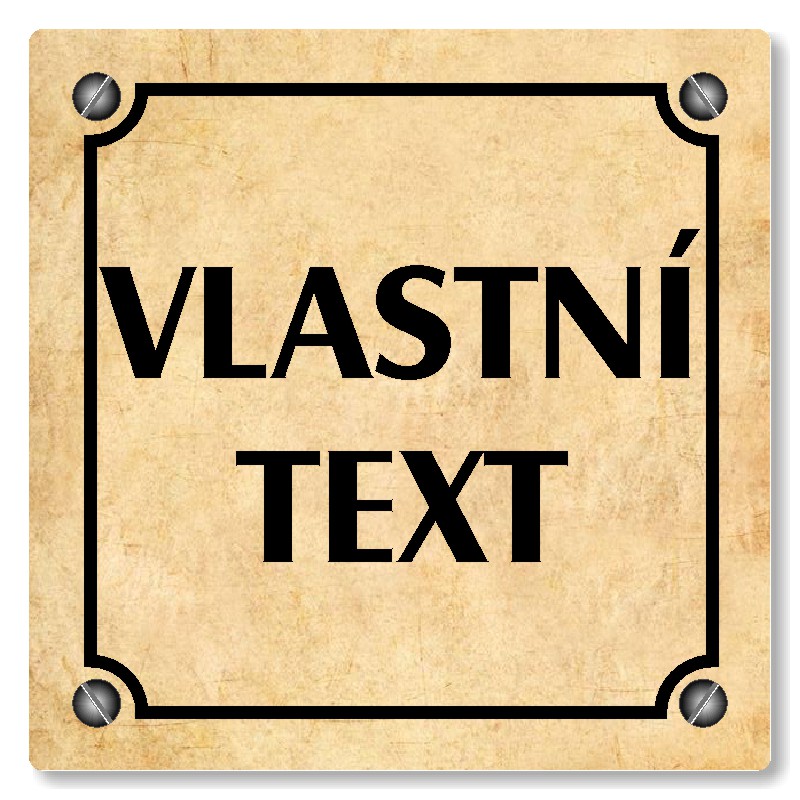 Váš text, 80x80mm, pergamen, Kansas
